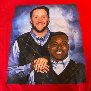 Josh Allen "Stepbrothers" Short Sleeve Graphic TShirt Red Large